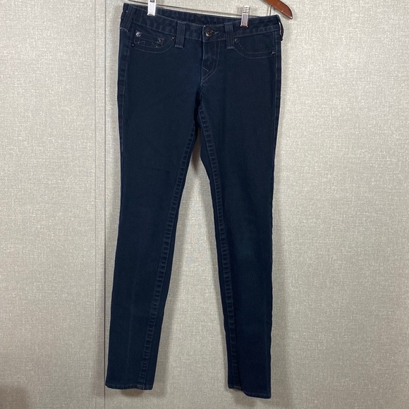 True Religion Rockstar Stella Low Rise Skinny Dark Wash Jeggings - Picture 1 of 7